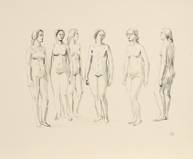 Six female nudes, 1930. Creator: Franz Barwig the Elder.