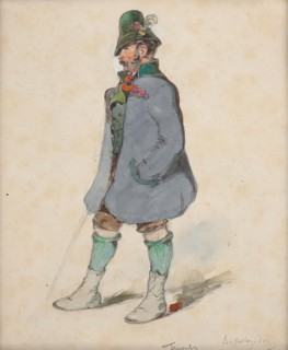 Farmer in Berchtesgadner costume, around 1840. Creator: Johann Friedrich Treml.