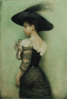 Lady with black dress and hat (Alice Hauser), 1901. Creator: John Quincy Adams.