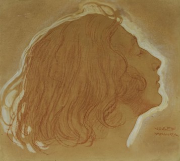 Girl's head in profile, 1920. Creator: Josef Wawra.