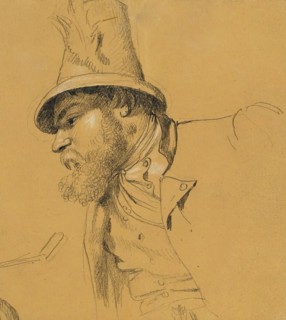 Head study for the “Scene from the Tyrolean Struggle for Freedom”, around 1840. Creator: Johann Peter Krafft.