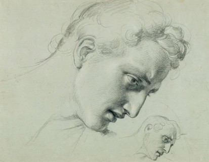 Head study for "Arindal and Daura", around 1820/1855. Creator: Johann Peter Krafft.
