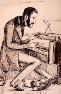 Count Emanuel Gyldenstolpe plays Listz on the piano. (c1850s)  Creator: Fritz von Dardel.