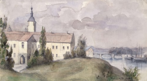 Halmstad Castle, 1846. Creator: Fritz von Dardel.
