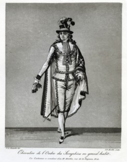 Chevalier de l'Ordre des Seraphins en grand habit, 1780s.  Creator: J F Martin.