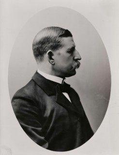 Portrait of man in suit with moustache, possibly Andrée, Salomon August (1854-1897)..., 1890-1895. Creator: Unknown.