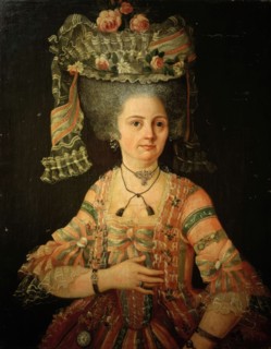 Portrait of lady with high hairstyle,1780s.  Creator: Unknown.