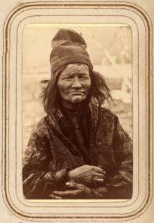 Inga Matsdotter Sjålsa, 76 years old, Sjokksjokk's Sami village, Jokkmokk's sn, 1868.  Creator: Lotten von Duben.