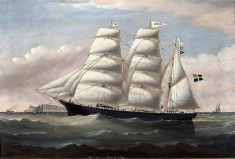 Barque Oden, (c1840s). Creator: O. P. Kolsboe.
