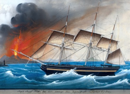 The full-rigger Blixten, 1837-1838. Creator: Unknown.