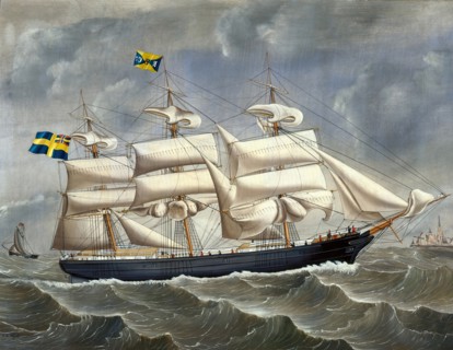 The full-rigger Pacific, (c1860s). Creator: Carolus Ludovicus Weyts.
