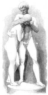 The Royal Academy Prize Sculpture: "Adam and Eve", by George Slater, 1862. Creator: Unknown.