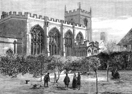 Shakspeare's Garden and the Old Guild Chapel, Stratford-on-Avon, 1862. Creator: Unknown.
