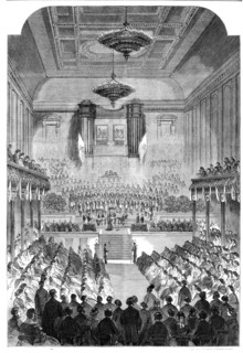 The Duke of Leinster presenting prizes to the children of the Masonic Female Orphan..., 1862. Creator: Unknown.