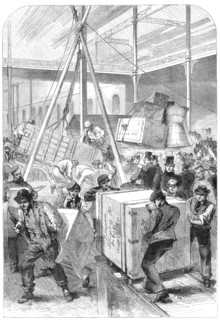 Receiving goods at the International Exhibition Building, 1862. Creator: Unknown.