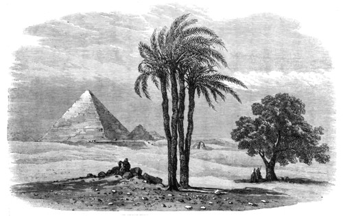The Prince of Wales' Visit to Egypt: the Great Pyramid - from a drawing by Frank Dillon, 1862. Creator: Unknown.