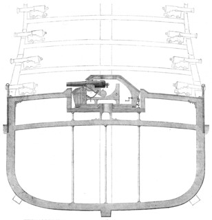 Section of a three-decker, showing Captain Coles's mode of altering the same into a shield..., 1862. Creator: Unknown.