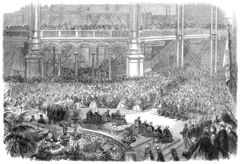 The International Exhibition: view from the orchestra on the opening day - from a photo..., 1862. Creator: Unknown.