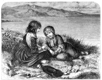 Children of the Coast, by E. J. Cobbett, in the Exhibition of the Society of British Artists, 1862 Creator: E. Skill.
