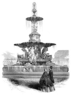 Fountain in the Royal Horticultural Society's Gardens, designed by Hubert, 1862. Creator: Unknown.