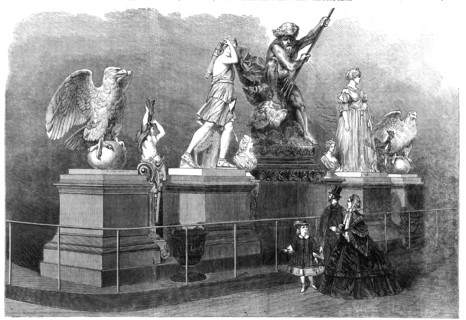 Iron figure castings by M. Ducel, of Paris, in the International Exhibition, 1862. Creator: Unknown.