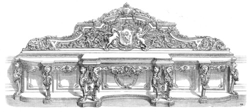 Drawing-room sideboard, by Morant, Boyd, and Morant, in the International Exhibition, 1862. Creator: Unknown.