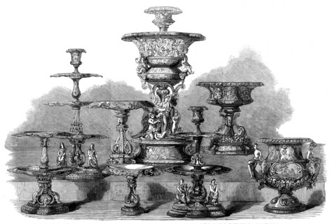 The International Exhibition: the Queen's Dessert Service, manufactured at the Royal..., 1862. Creator: Unknown.