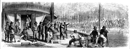 The War in America: refugees from southern cities on the Mississippi, from a sketch by our..., 1862. Creator: Unknown.