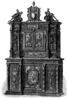 The International Exhibition - carved ivory cabinet, by H. Fourdinois, 1862. Creator: Unknown.