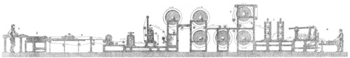 Paper-making and cutting machine by Bryan, Donkin and Co., in the International Exhibition, 1862. Creator: Unknown.