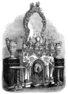 The Great International Exhibition: chimneypiece by the Royal Saxon China Manufactory, 1862. Creator: Unknown.