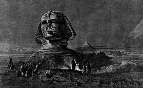 The Sphinx at Midnight, by Frank Dillon, in the exhibition of the Royal Academy, 1862. Creator: Mason Jackson.