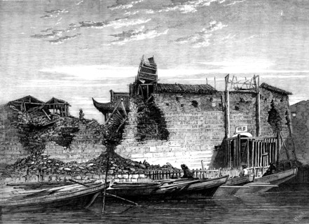 The Capture of Ningpo: breaches in the city wall, 1862. Creator: Unknown.