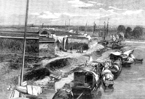 The Capture of Ningpo: the city, and the British, French and Imperial encampments, 1862. Creator: Unknown.