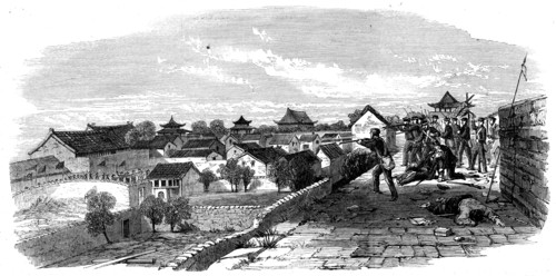 The Capture of Ningpo: storming party holding a gateway..., 1862. Creator: Unknown.