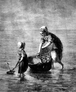 The Cradle, by J. Israëls, in the International Exhibition, 1862.  Creator: W Thomas.