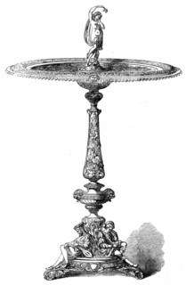 Silver repoussé table manufactured by...Elkington and Co., in the International Exhibition, 1862.  Creator: Unknown.