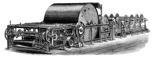 The International Exhibition - cotton manufacture: Harrison's sizing-machine, 1862.  Creator: Unknown.