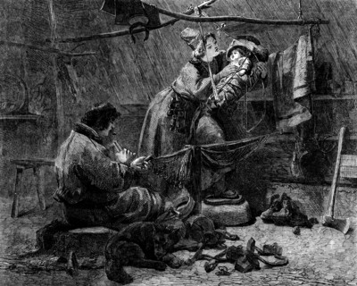 The International Exhibition: "Fisherman's Hut in Lapland", by J. F. Hockert, 1862. Creator: Unknown.