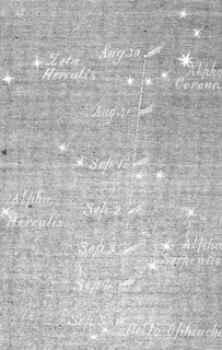 Path of Rosa's comet from Aug, 30 to Sept. 5, 1862. Creator: Unknown.