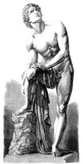 The International Exhibition:  "The Wounded Achilles", a plaster statue, by Carl Cauer, 1862. Creator: Unknown.
