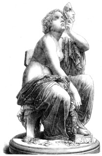 The International Exhibition: "Reality and Appearances", marble statue, by...Leharivel-duRocher,1862 Creator: Unknown.