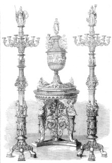 The International Exhibition: vase and candelabra..., 1862. Creator: Unknown.