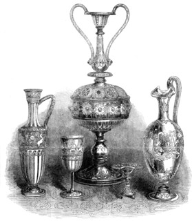 The International Exhibition: group of glass, by Messrs. Phillips..., 1862. Creator: Unknown.