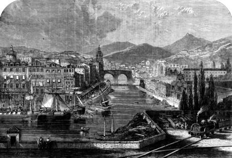 View of Bilbao, Spain, from the railway station, 1862. Creator: Unknown.