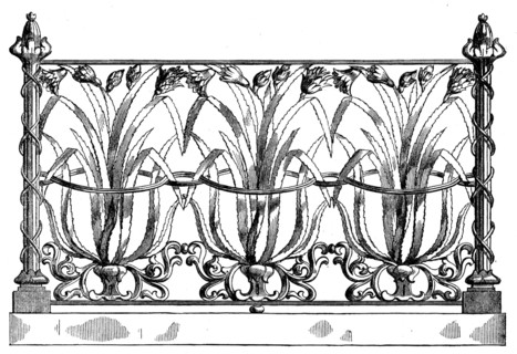 The International Exhibition: drawing-room balcony panel by W. Roberts..., 1862. Creator: Unknown.