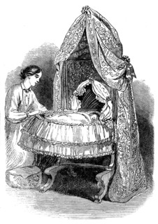 The International Exhibition: new swing-cradle by Norman, 1862. Creator: Unknown.