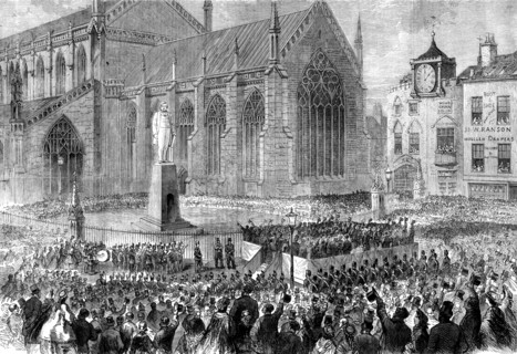Inauguration of the memorial statue to Mr. Herbert Ingram, M.P.,…Boston, 1862. Creator: Unknown.