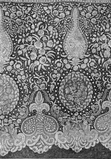 The International Exhibition: Honiton lace flounce by G. F. Urling, of Regent-street, 1862. Creator: Unknown.