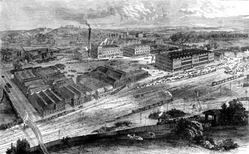 Messrs. Allsopp and Sons' pale-ale brewery at Burton-on-Trent, 1862. Creator: Unknown.